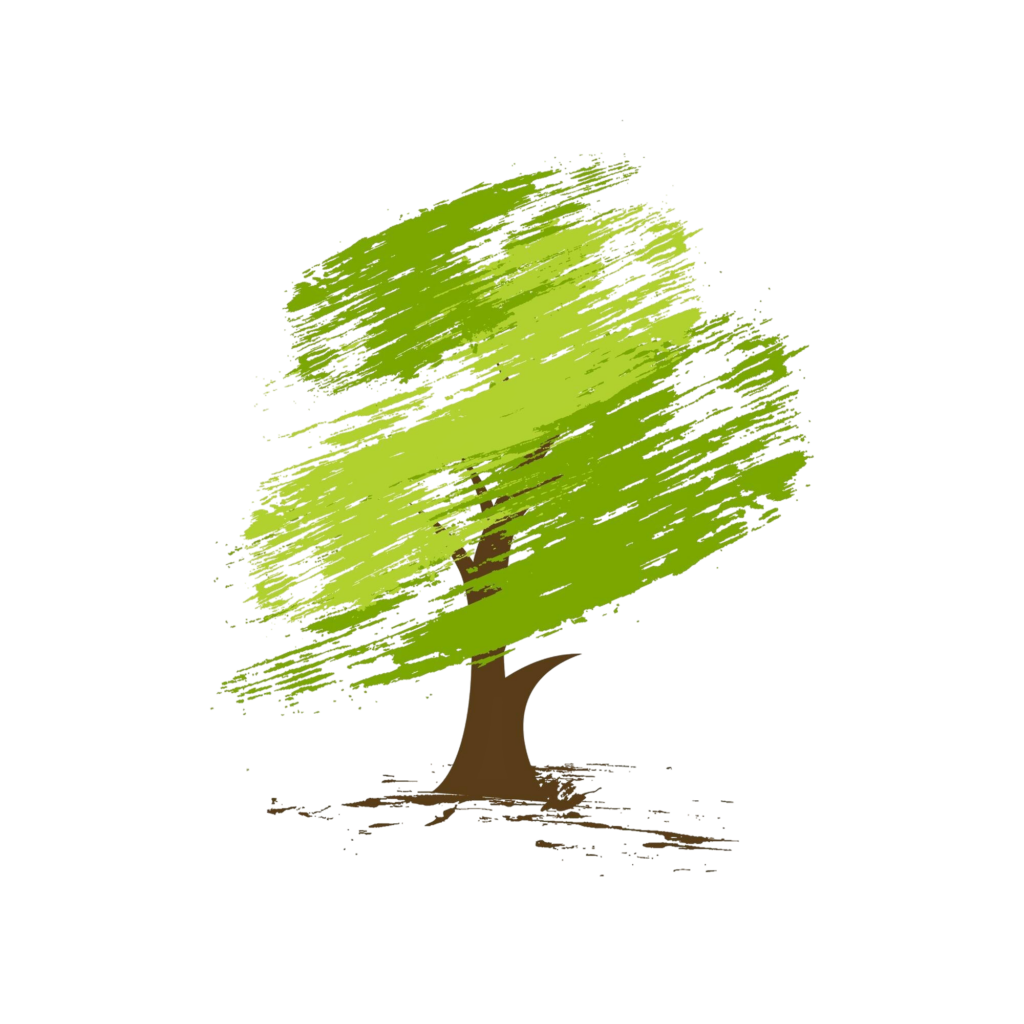 image d'arbre vert avec sur un fond blanc